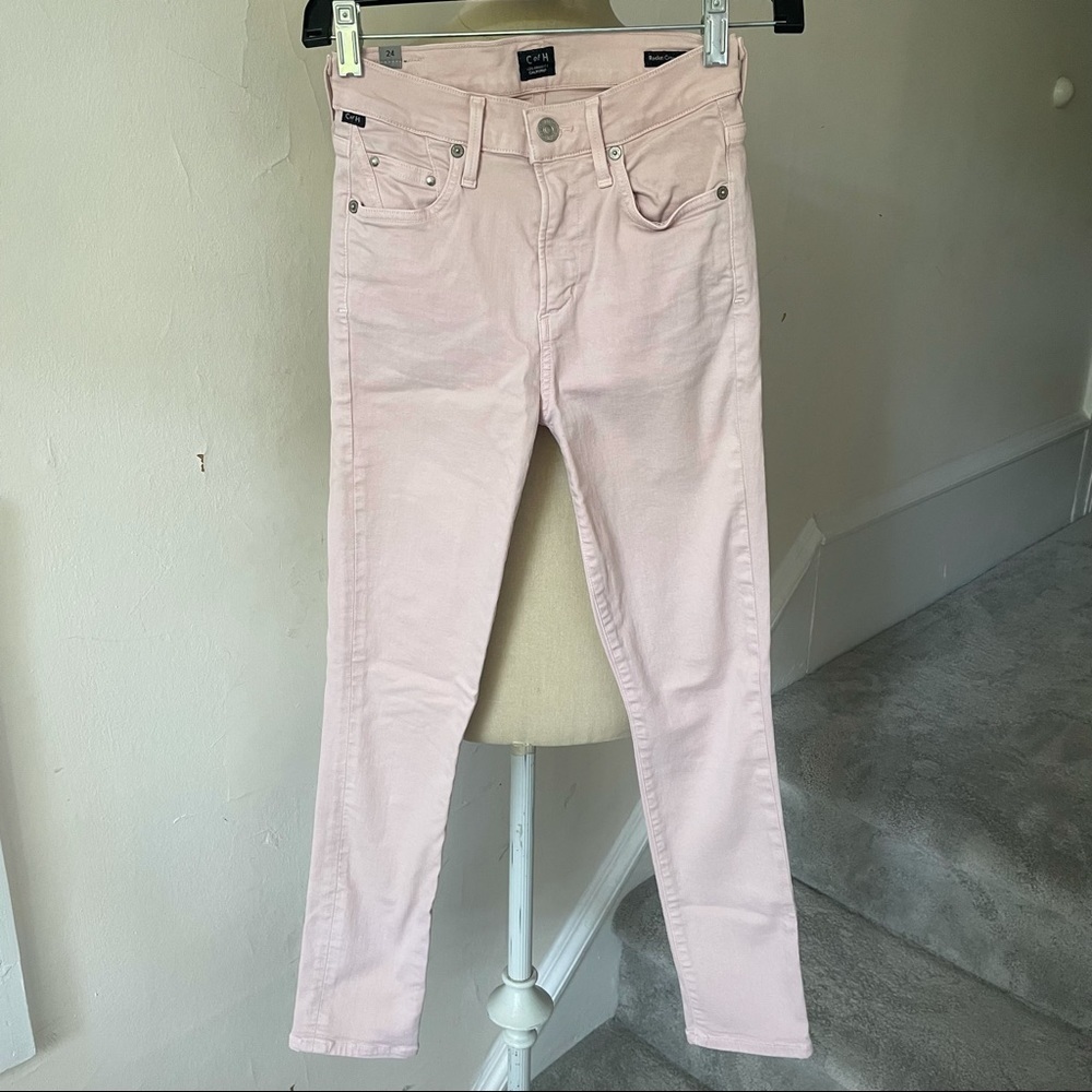 Citizens of Humanity Womens Light Pink Rocket High Rise Crop Skinny Jeans EUC 24